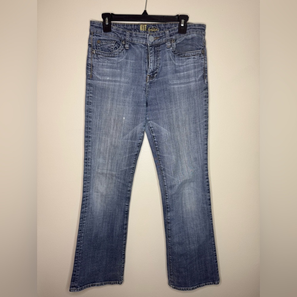 Kut From The Kloth Bootcut Jeans Women's Size 10 Medium Wash Embroidered Pockets